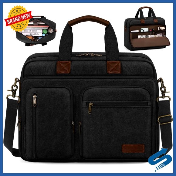 Vintage Canvas Messenger Bag Waterproof Laptop Briefcase Retro Work Travel